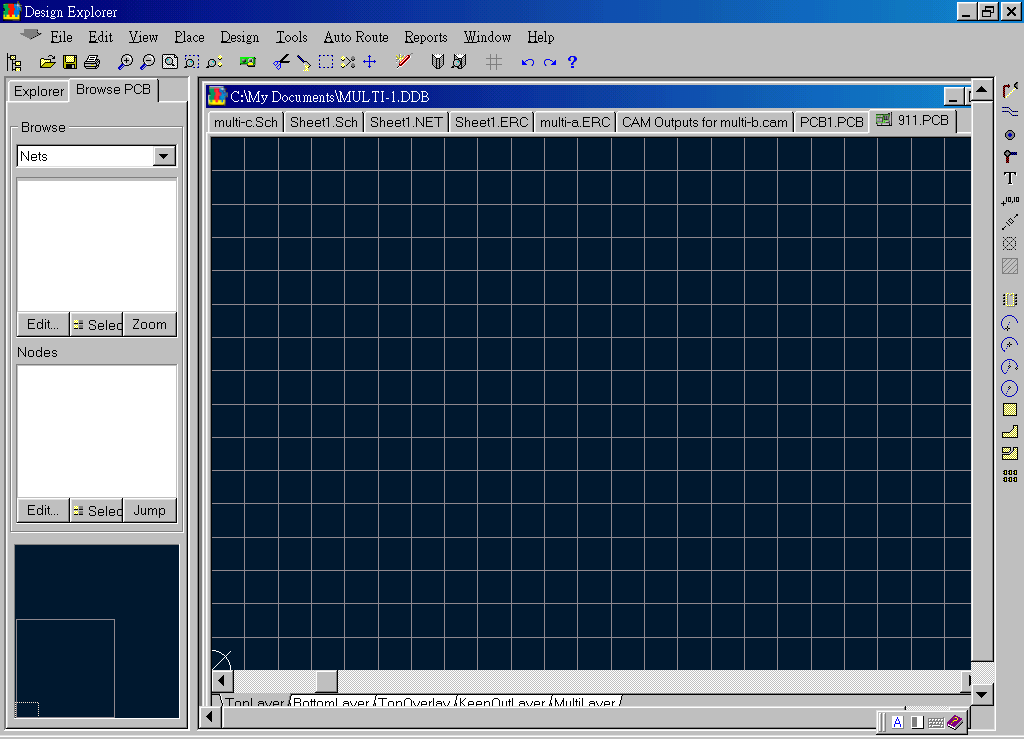 先預(yù)備一個(gè)PCB編輯環(huán)境，不必設(shè)置邊界。