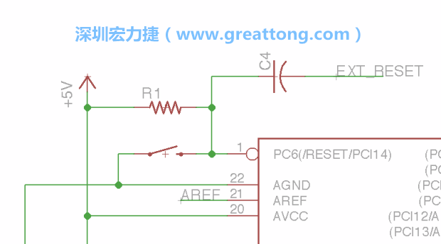 很多PCB設計者的設計不符合人體工學，他們使用很小的按鈕、不方便的元件配置和難以解讀的標簽，千萬不要變成這樣！這次我們的設計有一個大小合適的重置按鈕（reset button）和可以清楚辨認是否已經(jīng)接上電源的LED指示燈。