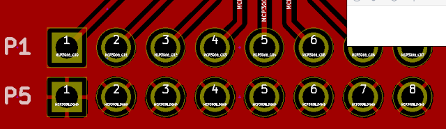 TOP層鋪鋪的狀態(tài)，到下方排pad為GND，連接GND Copper zone 都是設(shè)定Thermal relief Pad