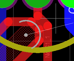 圖28 雙層手動(dòng)布線?使用Shift +SPACEBAR來(lái)選擇各種線的角度模式。