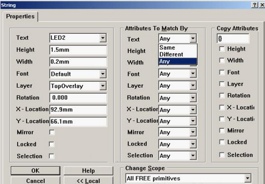 4. 可對字符和阻焊進(jìn)行適當(dāng)?shù)恼{(diào)整，以方便處理文件和提高效率，字符可以通過Global過濾器設(shè)置條件進(jìn)行快速調(diào)整不同格式的字符